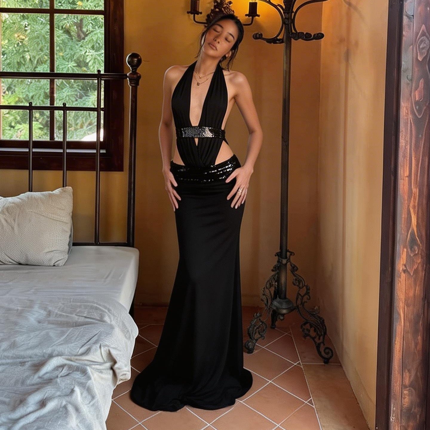 Noir Muse Maxi Dress